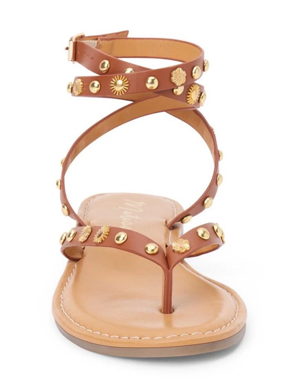 Anthropologie Matisse Athena Studded Cognac Sandals Size 10
